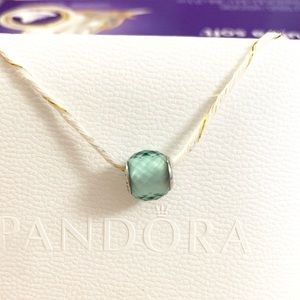 Pandora petite facets charm green quartz